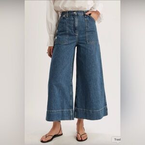NWT Merlette Violette Wide Leg Jean in Mid-Blue Wash